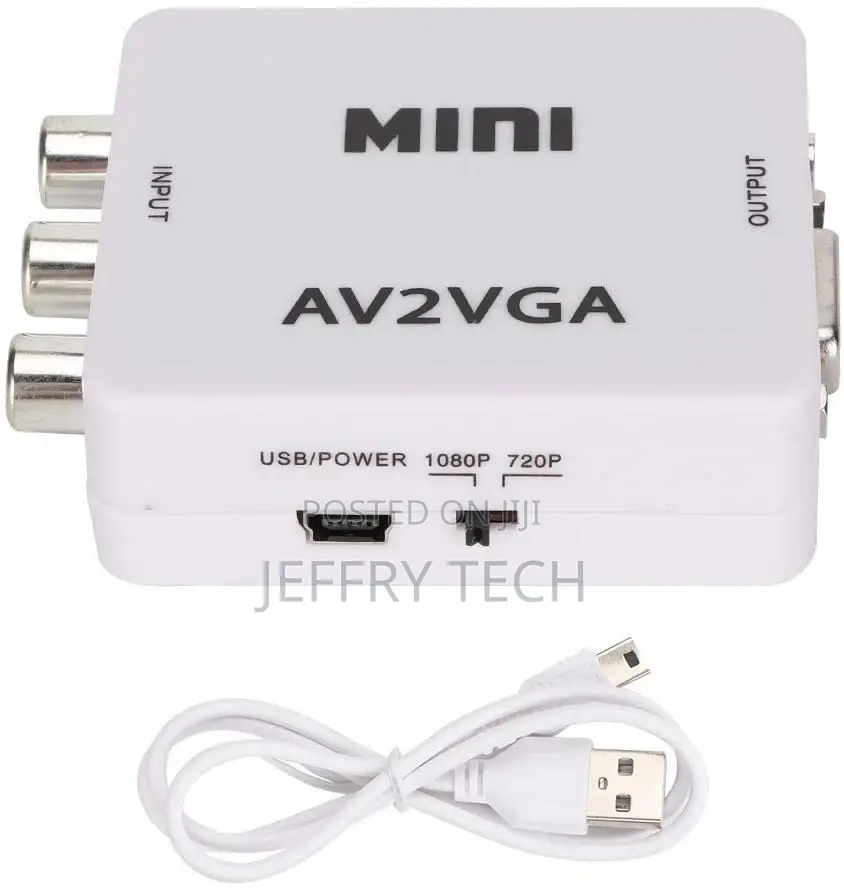 Uality Mini VGA to Video Converter Monitor Av to Vga Video C