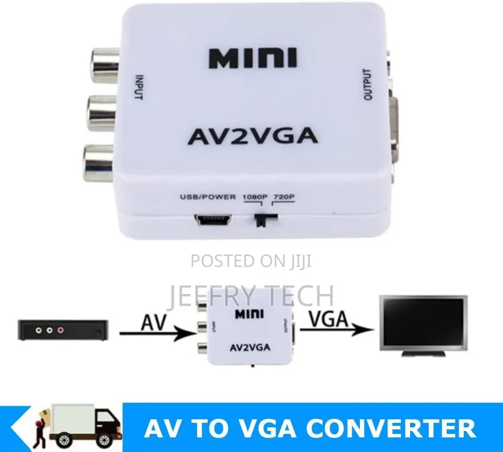 Uality Mini VGA to Video Converter Monitor Av to Vga Video C