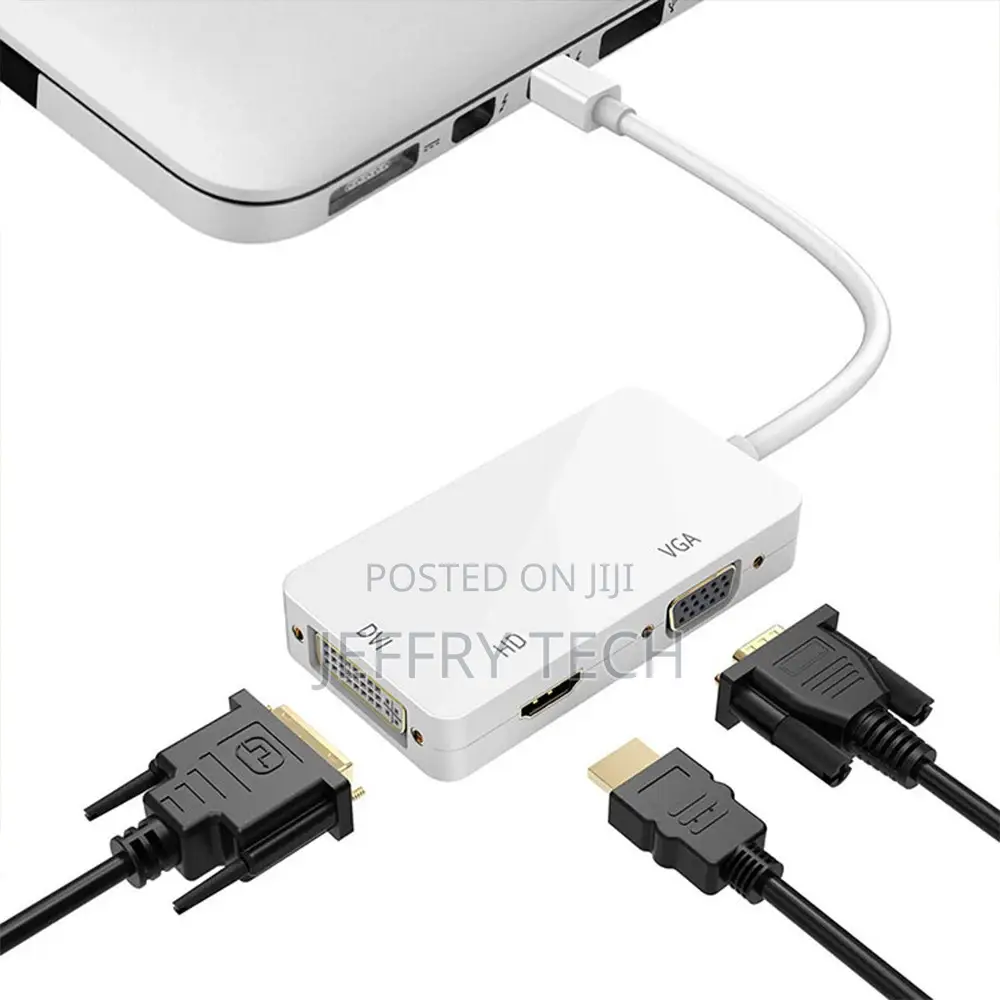 Three-In-One Converter Male to Female Mini DP to VGA DVI HD
