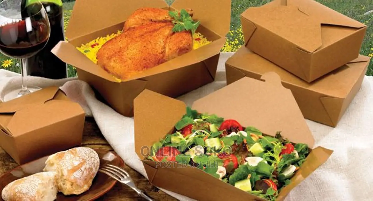 Disposable Kraft Take Out Deli Food Packing Boxes - 10 PCS