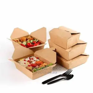 Disposable Kraft Take Out Deli Food Packing Boxes - 10 PCS