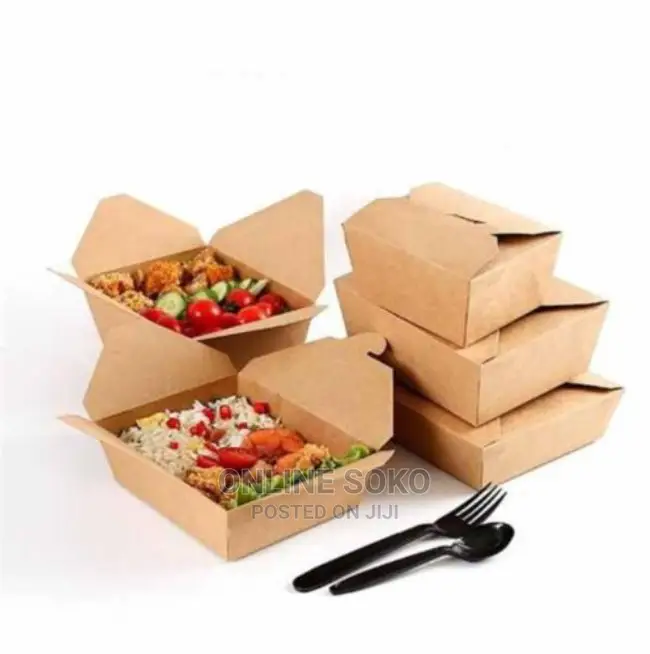 Disposable Kraft Take Out Deli Food Packing Boxes - 10 PCS