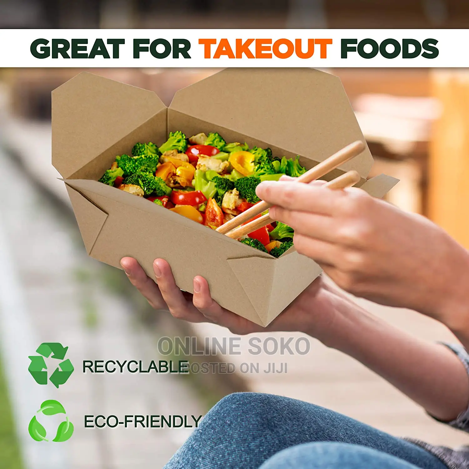 Disposable Kraft Take Out Deli Food Packing Boxes - 10 PCS