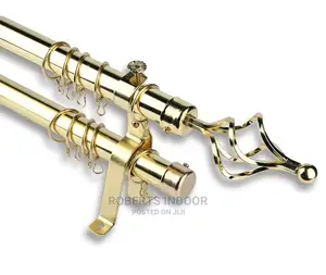 Gold 4m Double Curtain Rod