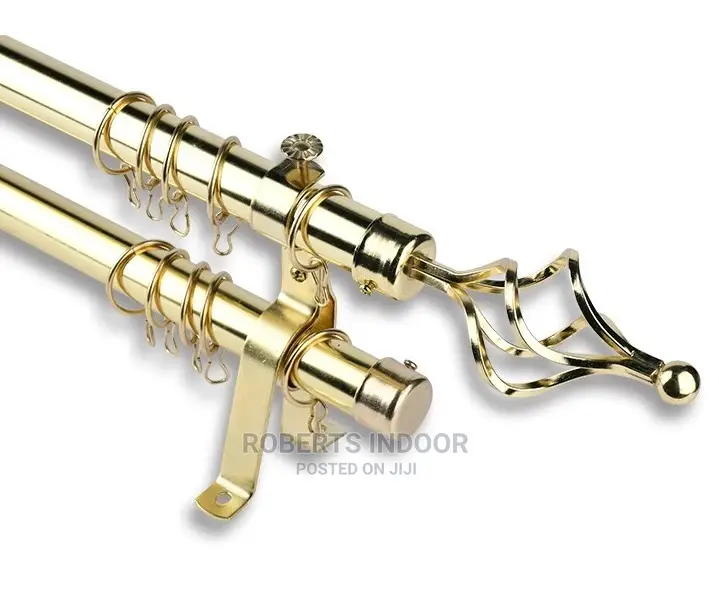 Gold 4m Double Curtain Rod