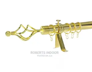 Gold 2m Single Curtain Rod