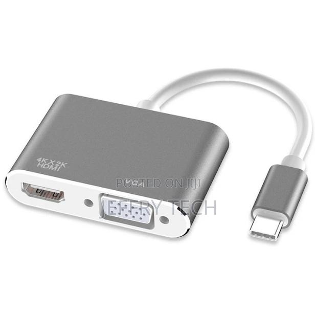 Type C to HD VGA 2 in 1 Adapter USB-C 3.1 to 4K HDTV VGA For