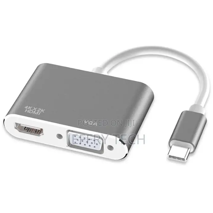 Type C to HD VGA 2 in 1 Adapter USB-C 3.1 to 4K HDTV VGA For