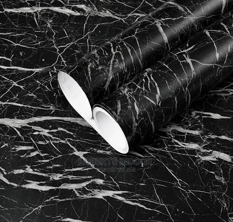 Black Detailed Marble Contact Paper