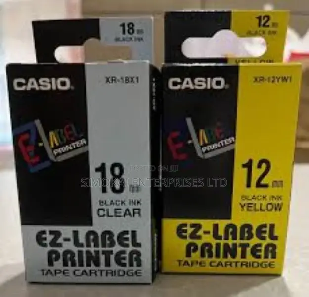 Casio Label Printer Tape Cartridge, XR-9GN1, XR-6WE1, XR-24Y