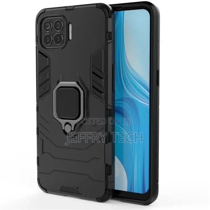 OPPO A73 Heavy Duty Armor Hard Back Cover With 360 Ring Stan