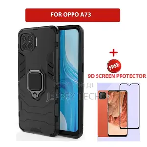 OPPO A73 Heavy Duty Armor Hard Back Cover With 360 Ring Stan