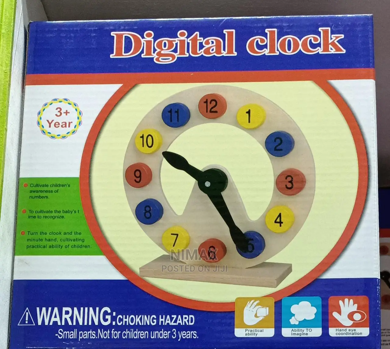 Wooden Clock Toy Kids