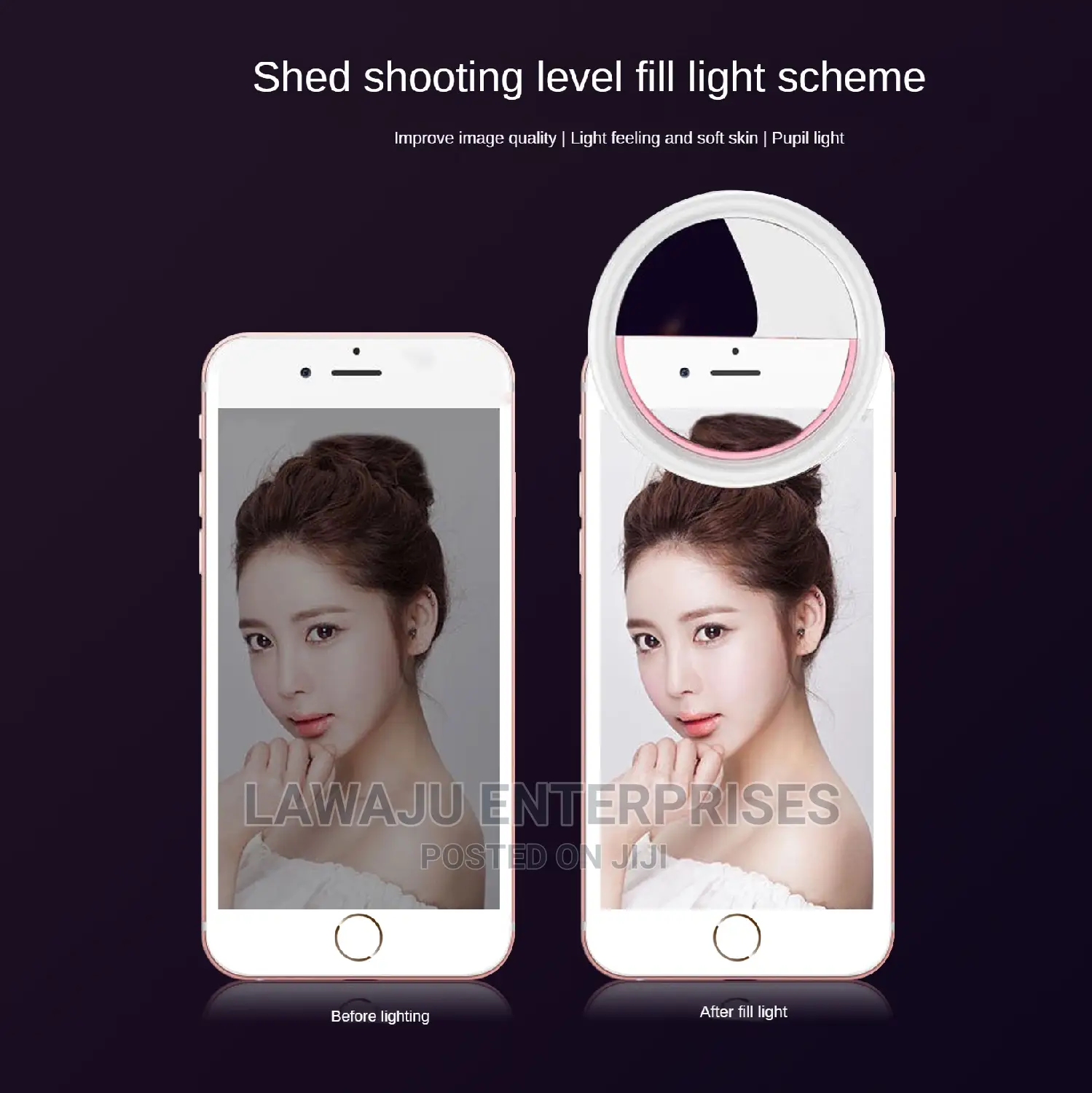 Black Selfie Ring Light