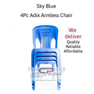 4pc Sky Blue Adix Armless Chair. - thumbnail 2