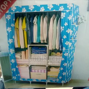 130×45×170cm Metallic 3 Column Portable Wardrobe