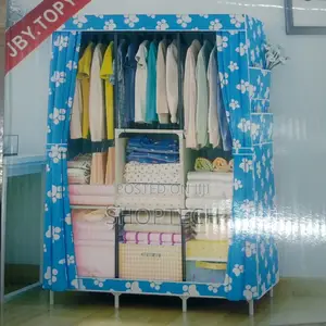 130×45×170cm Metallic 3 Column Portable Wardrobe