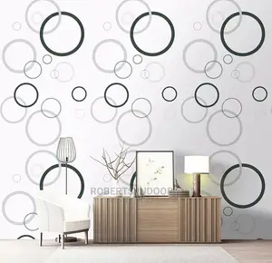 White Circled 3d Wallpaper