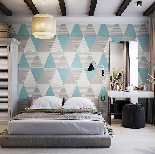 Triangular Blue 3d Wallpaper - main view