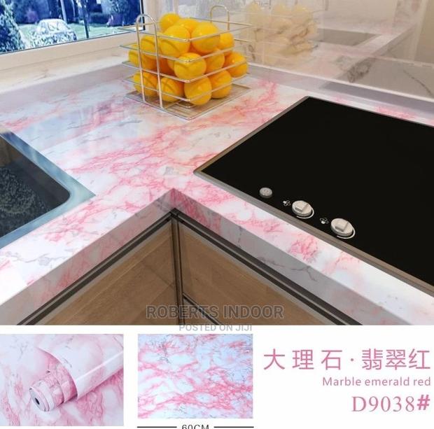 Pink Marble Kitchen Top Contact Paper - main view