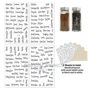 274 Clear Spice Jars Labels