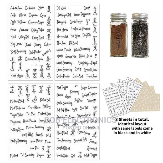 274 Clear Spice Jars Labels
