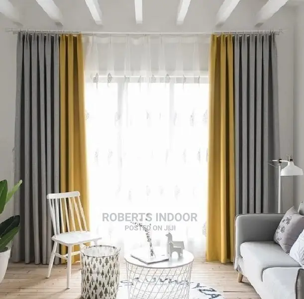 Grey and Yellow Curtains
