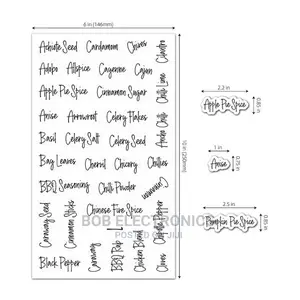 274 Clear Spice Jars Labels