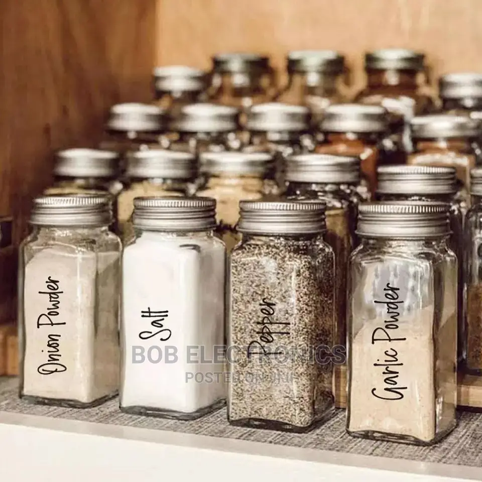 274 Clear Spice Jars Labels