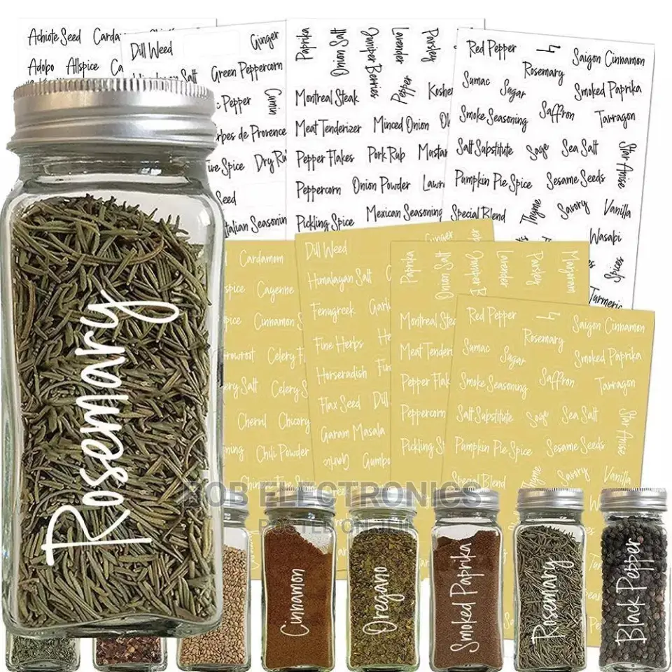 274 Clear Spice Jars Labels