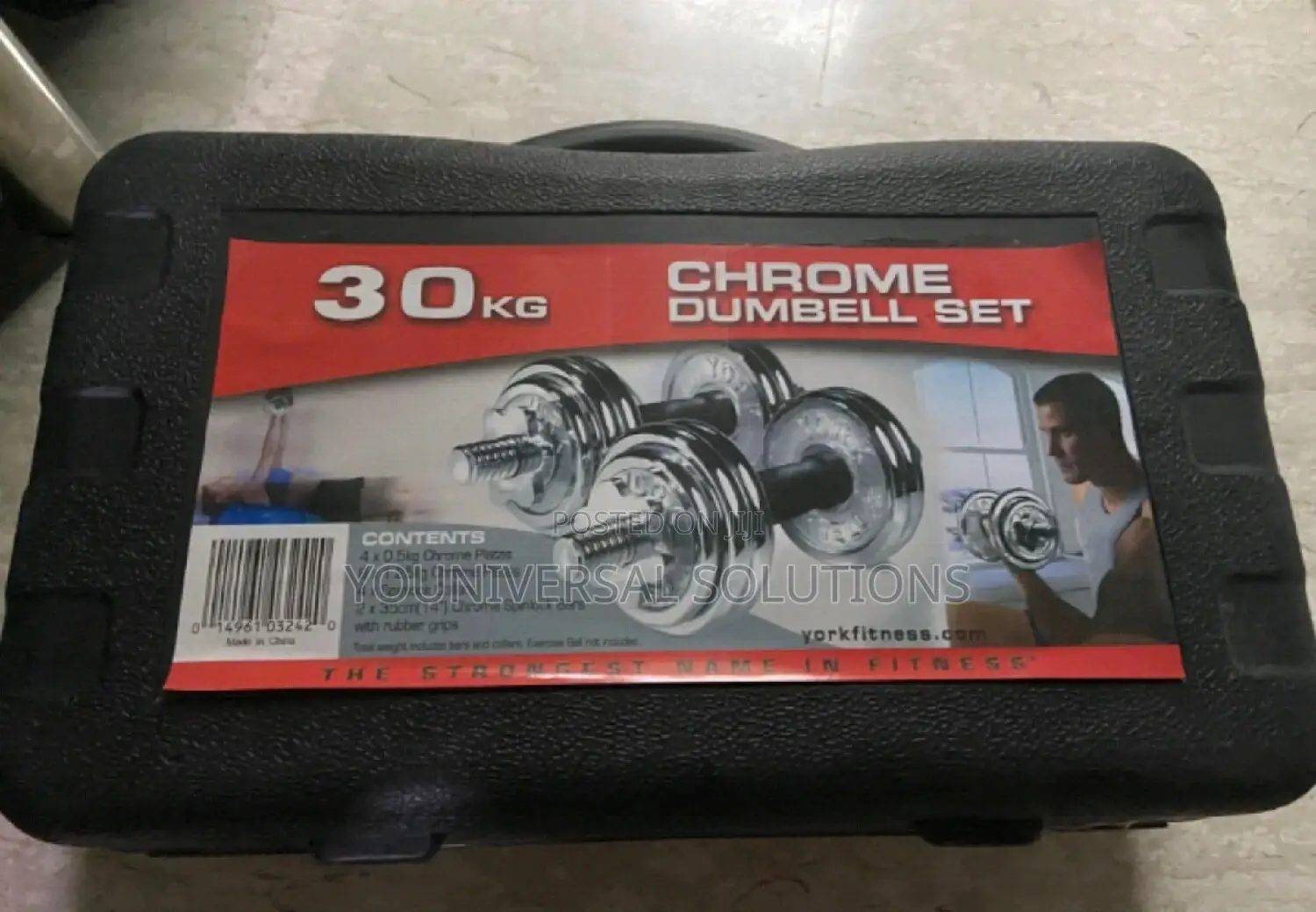 Adjustable 30kgs Dumbells, Chrome