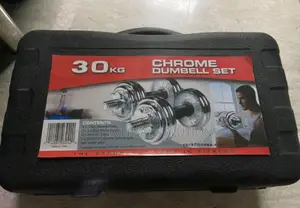 Adjustable 30kgs Dumbells, Chrome