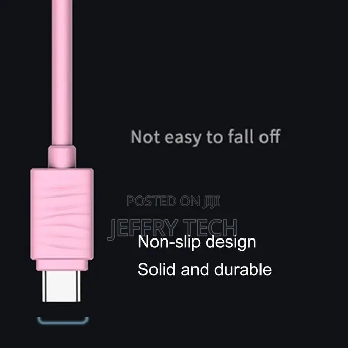1m 2.4A Type C to USB Fast Charging Cord Charge Cable (Pink)