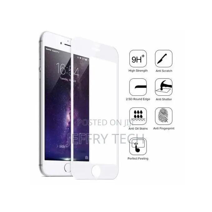 iPhone 6 6s Glass 9D Screen Protector - White