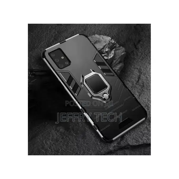 Cover With Metal Ring Shockproof Case for Samsung M51 - Bla