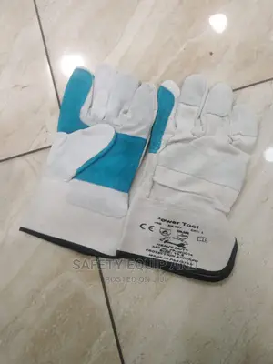Blue White Leather Glove