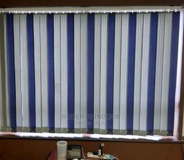 Grey and Blue Vertical Window Blinds - main view