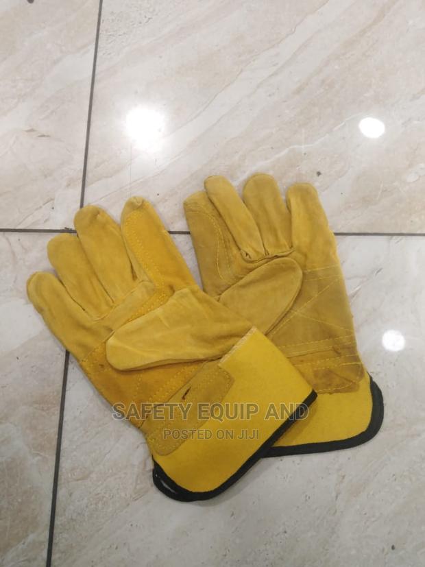 Yellow Leather Gloves - thumbnail 2