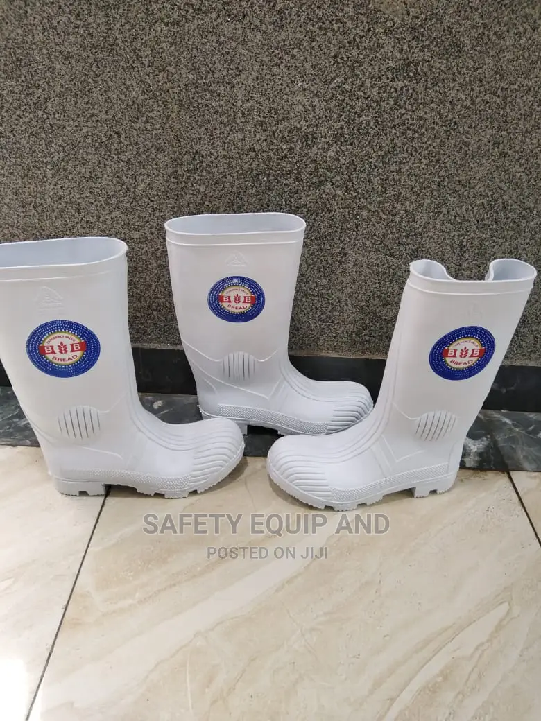 Branded Heavy Duty Gumboots/White