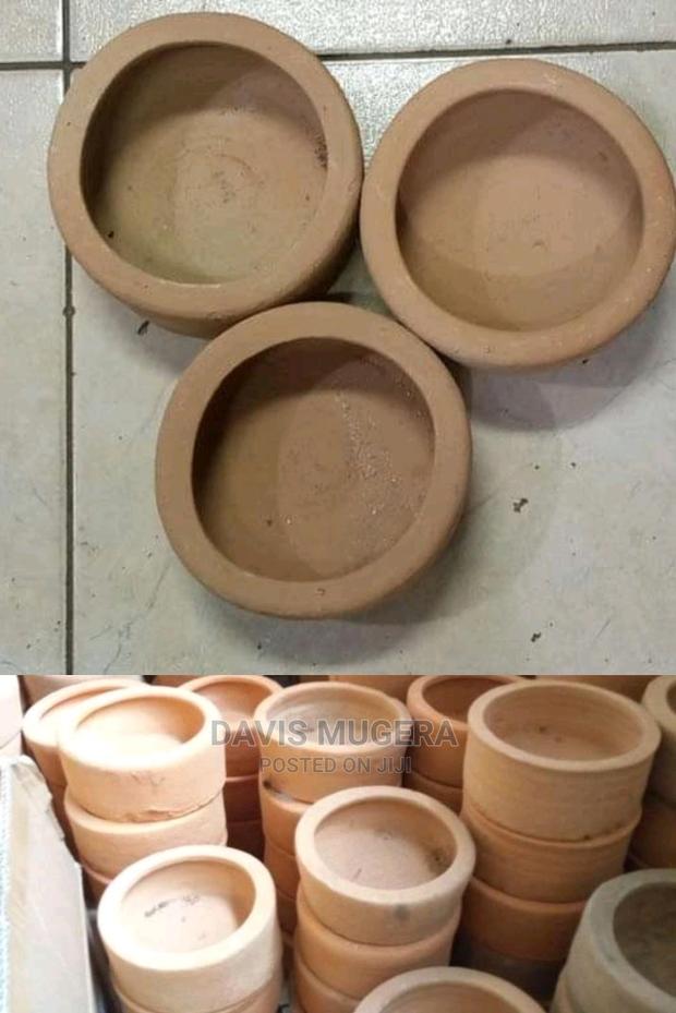 Large Size Rabbit Clay Feeding And Watering Bowls - main view