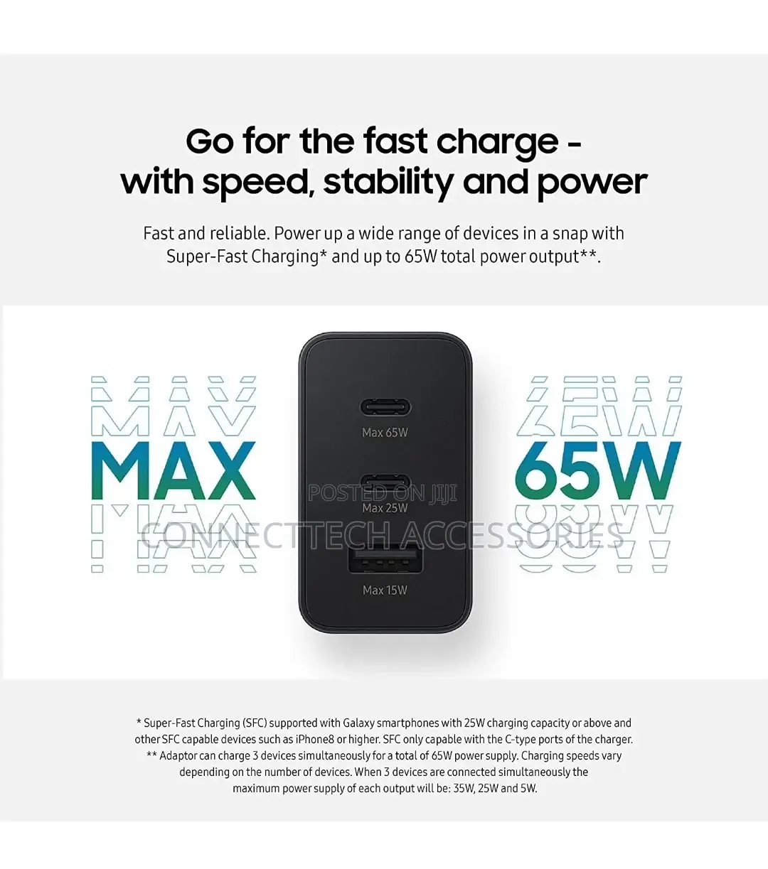 Original Samsung 65W PD Power Adapter Trio
