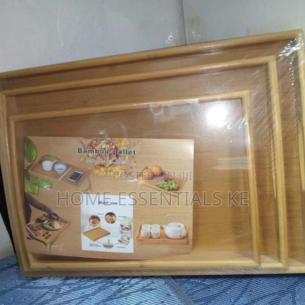 3pcs Quality Bamboo Serving Trays Coffee/Dinner/Lunch/Hotel/ - thumbnail 5