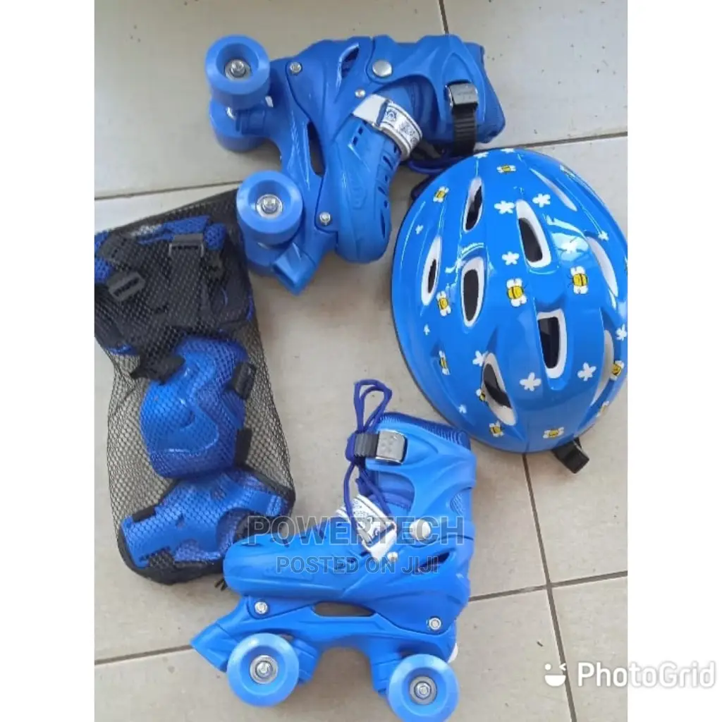 Blue Four Wheel Complete Skates
