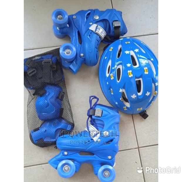 Blue Four Wheel Complete Skates