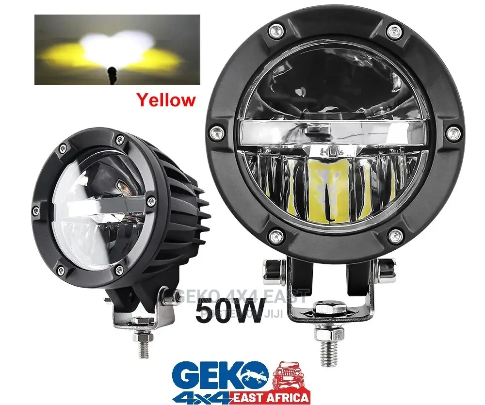 Dual Color Spot Light, Fog Light, 4inch Round (Pair)