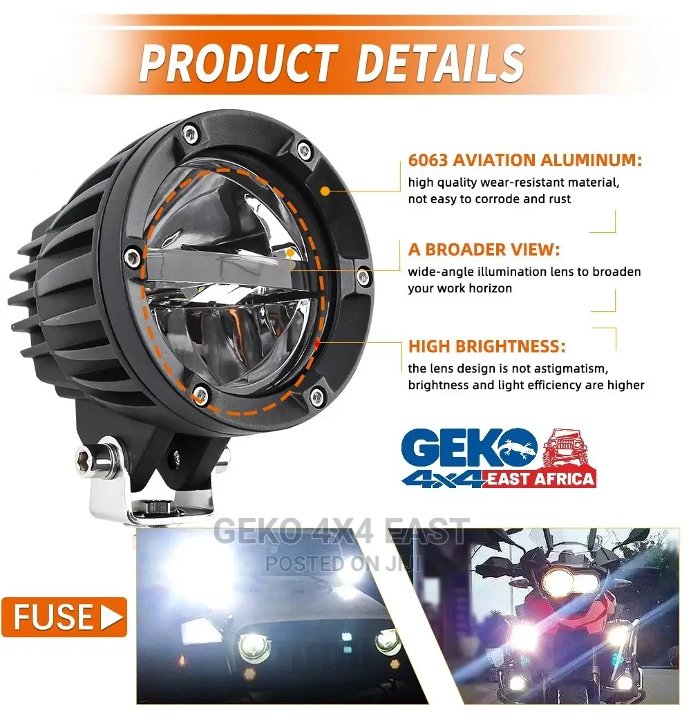 Dual Color Spot Light, Fog Light, 4inch Round (Pair)