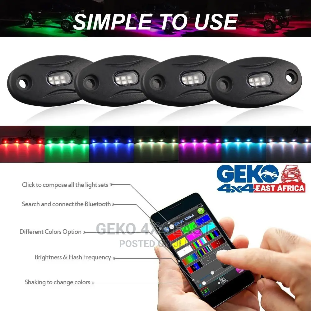Rock Lights, Multi Color LED Rgb App Contolled