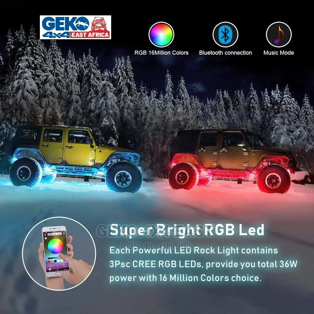 Rock Lights, Multi Color LED Rgb App Contolled