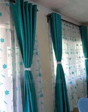 Turquoise Linen Curtain