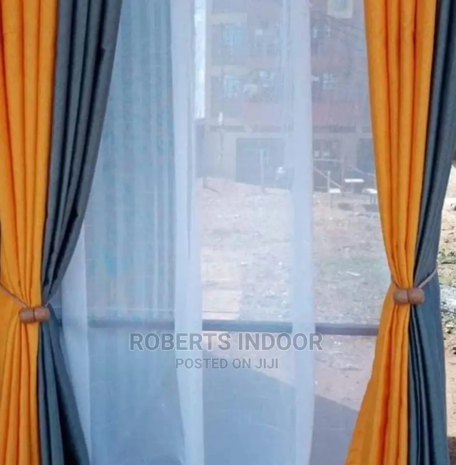 Yellow and Grey Curtain